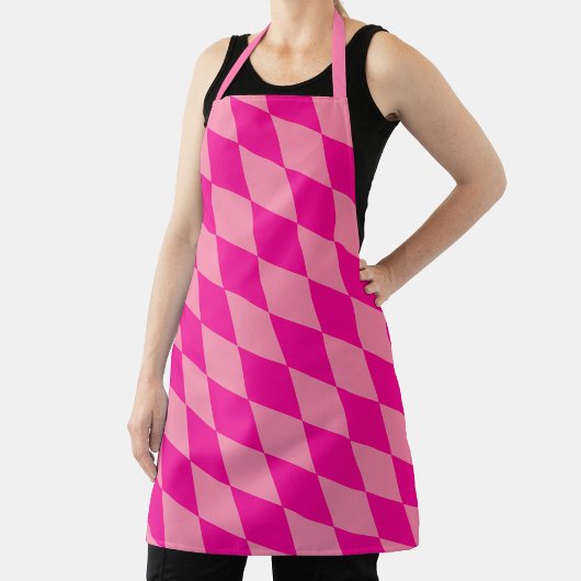 Hell und Dunkel Rosa Harlekin Diamanten Schachbret Schürze