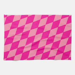 Hell und Dunkel Rosa Harlequin Diamanten Dame  Geschirrtuch