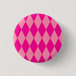 Hell und Dunkel Rosa Harlequin Diamanten Damespiel Button