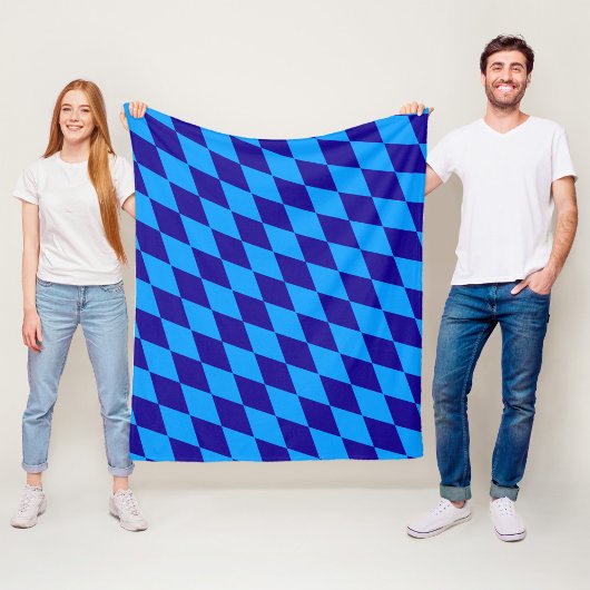Hell und Dunkelblau Harlequin Diamanten Schachbret Fleecedecke