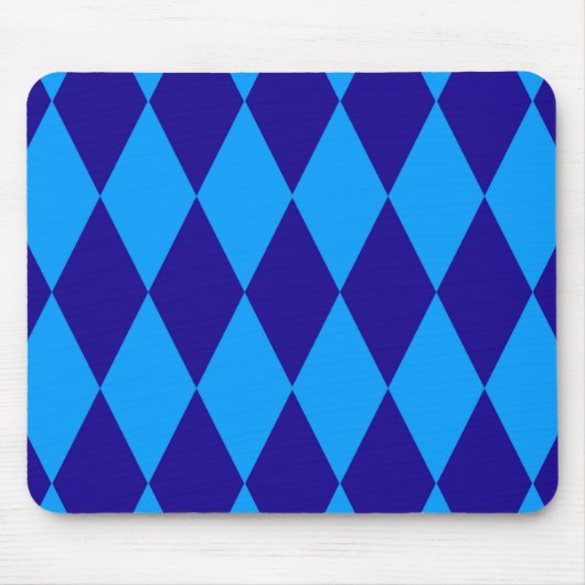 Hell und Dunkelblau Harlequin Diamanten Schachbret Mousepad (Vorne)