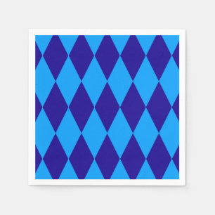 Hell- und Dunkelblaue Harlekin-Diamanten Karos Serviette