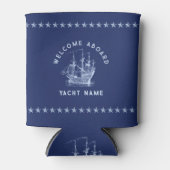 Hell- und Dunkelblaues maritimes Vintage-Boot Dosenkühler (Vorderseite)