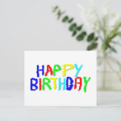 Hell und farbig. Alles Gute zum Geburtstag. Postkarte (Stehend Vorderseite)