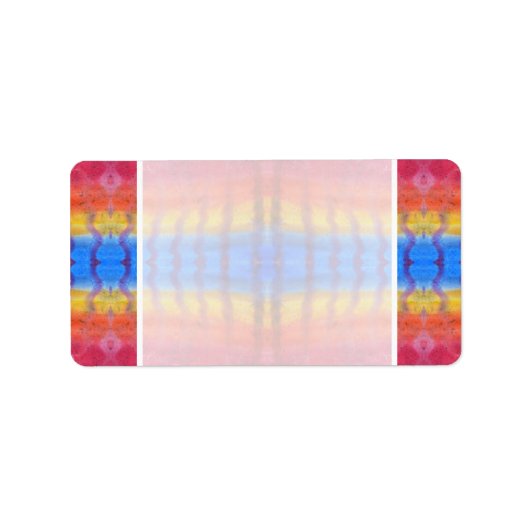 Hell und farbig. Rot, Blau und Gelb Muster. Adressaufkleber (Vorne)