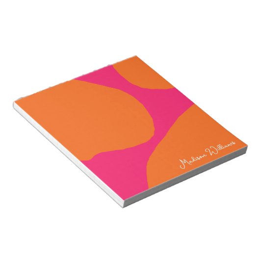Hell und fett Abstraktes Hot Pink und Orange Notizblock (angewinkelt)