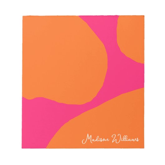 Hell und fett Abstraktes Hot Pink und Orange Notizblock (Vorderseite)