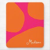 Hell und fett, rosa und orange mit Namen Mousepad (Vorne)