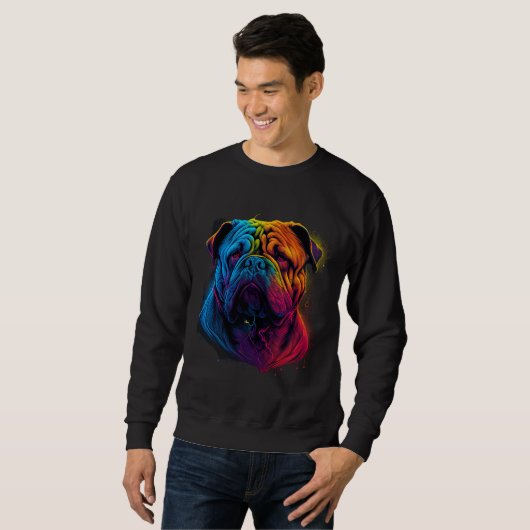Hell und fließend chinesischer Shar Pei Hund, Shar Sweatshirt (Vorne ganz)