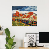 Hell und fröhlich, Landschaft mit Blumen, Poster (Heimbüro)