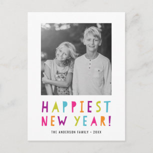 Hell und fröhlich   Neujahrs-Postkarte Feiertagspostkarte