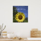 Hell und fröhlich perfekte Sonnenblume in blauem H Poster (Küche)