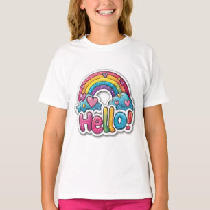 Hell und heiß "Hallo!" Rainbow Kids-T - Shirt
