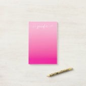 Hell und Hot Pink Ombre Post-it Klebezettel (Auf Schreibtisch)