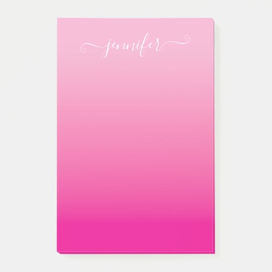 Hell und Hot Pink Ombre Post-it Klebezettel (Vorderseite)