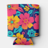 Hell und kühl Retro Blume Dopamin Stil- Dosenkühler (Rückseite)