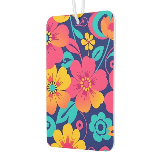 Hell und kühl Retro-Blume im Dopaminstil Autolufterfrischer (Links)