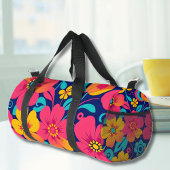 Hell und kühl Retro-Blume im Dopaminstil Duffle Bag
