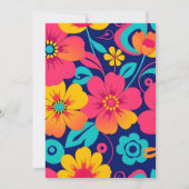 Hell und kühl Retro-Blume im Dopaminstil Einladung (Rückseite)