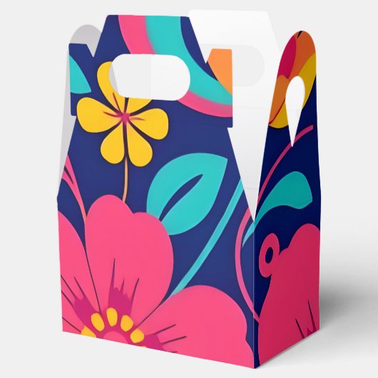 Hell und kühl Retro-Blume im Dopaminstil Geschenkschachtel (Geöffnet)