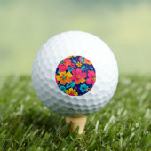 Hell und kühl Retro-Blume im Dopaminstil Golfball (Insitu T-Shirt)