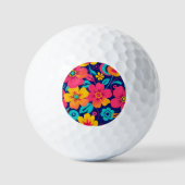 Hell und kühl Retro-Blume im Dopaminstil Golfball (Vorderseite)