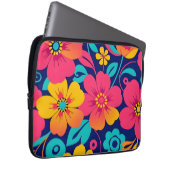 Hell und kühl Retro-Blume im Dopaminstil Laptopschutzhülle (Vorne Rechts)