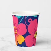 Hell und kühl Retro-Blume im Dopaminstil Pappbecher (Rückseite)