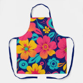 Hell und kühl Retro-Blume im Dopaminstil Schürze (Vorderseite)