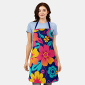 Hell und kühl Retro-Blume im Dopaminstil Schürze (Getragen)