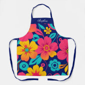 Hell und kühl Retro-Blume im Dopaminstil Schürze (Vorderseite)
