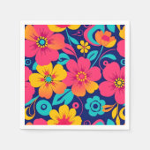 Hell und kühl Retro-Blume im Dopaminstil Serviette (Vorderseite)