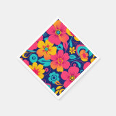 Hell und kühl Retro-Blume im Dopaminstil Serviette (Ecke)