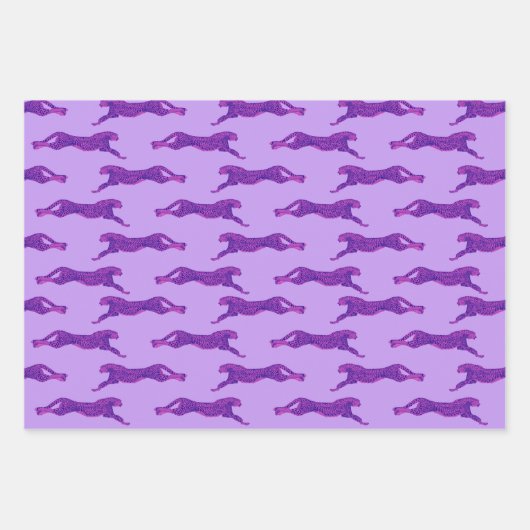 Hell und kühl, rosa Geparden Geschenkpapier Set (Vorderseite 3)