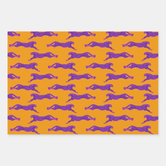 Hell und kühl, rosa Geparden Geschenkpapier Set (Vorderseite 2)