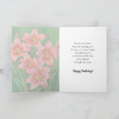 Hell und Niedlich Pink Lilies Happy Birthday Siste Karte (Innenseite)