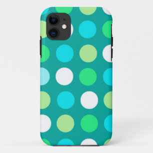 Hell und schönes weiches Grün, blaue Tupfen iPhone 11 Hülle