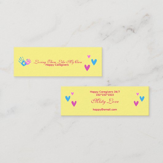 Hell und Spaß für Karrierefreunde 24 Seven Mini Visitenkarte (Vorne/Hinten)