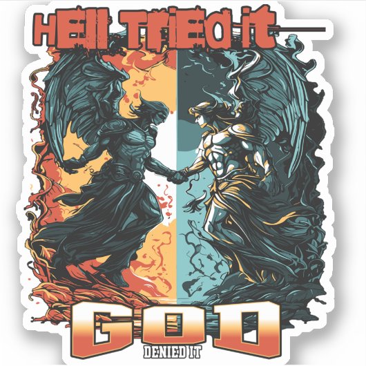 Hell versuchte es Gott verleugnete es Christlicher Aufkleber (Vorderseite)