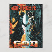 Hell versuchte es Gott verleugnete es Christlicher Postkarte (Vorderseite)