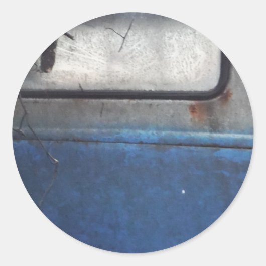 Hell Vintager LKW in Blau Runder Aufkleber (Vorderseite)