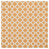 Hell-Vivid Orange White Ikat Quatrefoil-Muster Stoff (Muster)