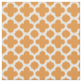 Hell-Vivid Orange White Ikat Quatrefoil-Muster Stoff (Nahaufnahme)