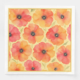 Hell-wasserfarben-blumige Sommerparty Serviette