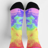 Hell Wirbel Boho Hippie Trippy Groovy Rainbow Socken (Oben)