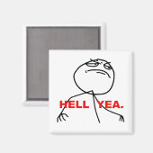 Hell Yea Rage Face Meme Magnet (Vorderseite/Rückseite)