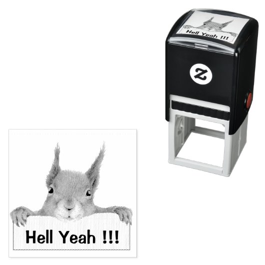 Hell Yeah Funny Squirrel Permastempel (Beispiel)