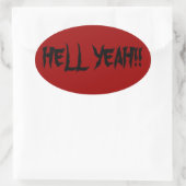 HELL YEAH OVALER AUFKLEBER (Tasche)