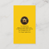 Hell Yellow BODMAS Math Symbol Math Tutor Visitenkarte (Rückseite)