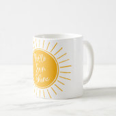 Hell Yellow Hello Sun Shine Niedlich Kaffeetasse (VorderseiteRechts)